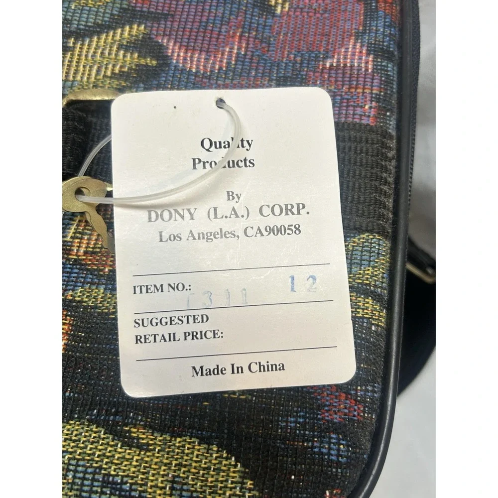 VTG 90s Dark Floral Tapestry Train Travel Case Makeup NWT Cottagecore